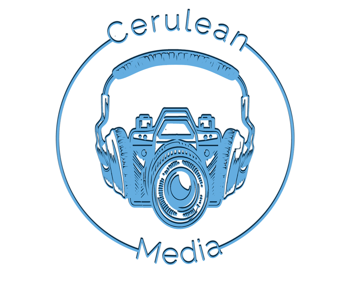 Logo of a camera wearing headphones